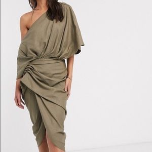 HARD TO FIND! BNWT ASOS Asymmetrical Linen Dress